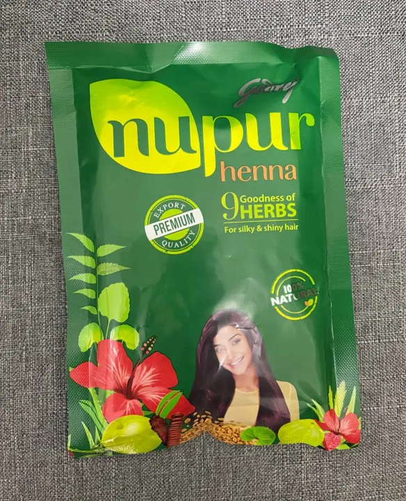 Godrej Nupur Henna 100% Natural Henna with Goodness of 9 Herbs for Silky  and Shiny Hair- 120g | Lazada Singapore