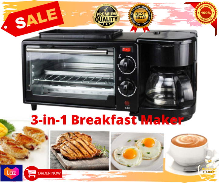 SPT 3-in-1 Breakfast Maker, Stainless Steel & Black