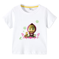 Martha And The Bear Tshirt With Light Boys Girls Lesure Short-Sleeved BaBy Tops Summer 100% Cotton Lesure Kid S