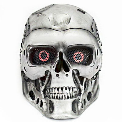 Mask Terminator เทอร์มิเนเตอร์ T800 หน้ากาก คนเหล็ก ฅนเหล็ก Ironman วัสดุ ไฟเบอร์กลาส Fiberglass ป้องกัน สำหรับใส่ ปาร์ตี้ แฟนซี คอสเพลย์ สยองขวัญ สุดโหด ฮอกกี้ หมวก บีบี ฮาโลวีน รักบี้ Horror Cosplay Sport Hockey Hat BB Halloween Party Fancy Rugby