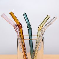 Reusable Glass Straws Colorful Drinking Straw Eco-friendly Glass Tube High Borosilicate Party Glass Straw Favors Bar Drinkware