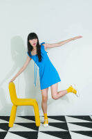 คอลเลกชั่นใหม่ล่าสุด All Day Swing Dress สีฟ้าสด ขับผิว