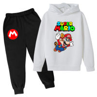 Hoodie and Pants Set For Children Girls Clothing mario bros print Sets Kids Spring Autumn Sports Suit Tracksuit
