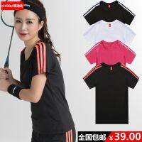 2021 summer badminton clothing short-sleeved womens sports top running quick-drying t-shirt loose fitness yoga half-sleeved thin