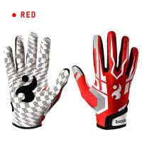 1 Pair Unisex Outdoor Rugby Gloves Full Finger Anti Slip Silicone Baseball American Football Gloves Adjustable Wristband Gloves