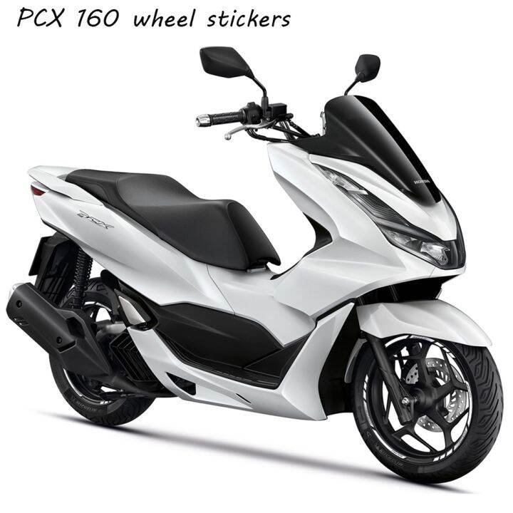 motorcycle pcx 160 12 x thick side outer rim sticker striped wheel ...