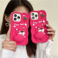 เคสโทรศัพท์ขอบลอนซิลิโคนสำหรับ iPhone 14 13 12 11 Pro Max,เคสหลังซิลิโคนนิ่มเคสโทรศัพท์ลายการ์ตูนหมี