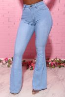 【YD】 Jeans Womens 2023 European and Pants Elastic Waist Color Ragged Horseshoe Streetwear