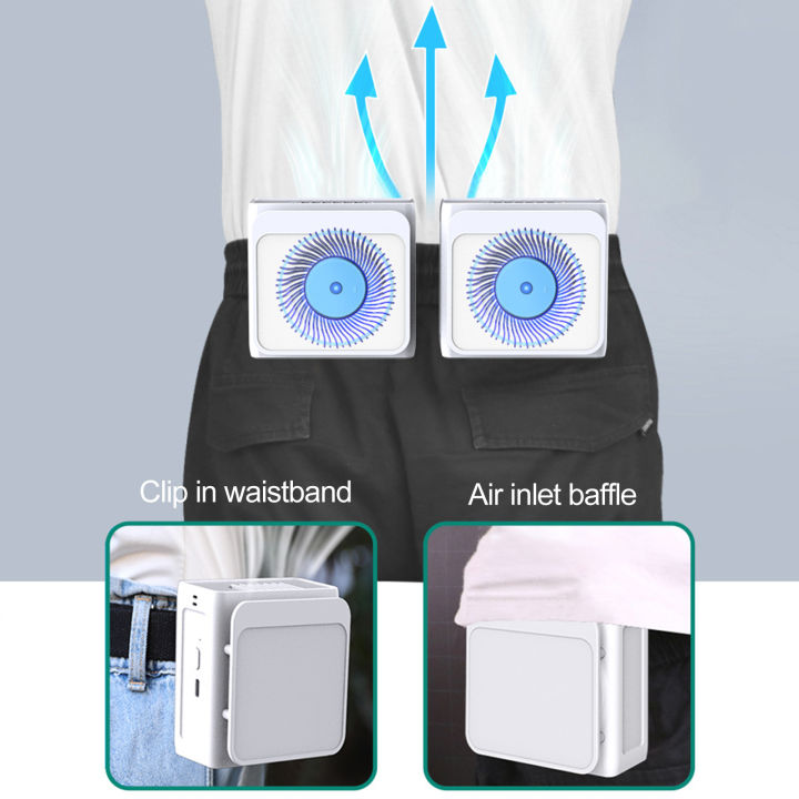 fenquezisq-พัดลมชาร์จ-usb-แขวนเอวสำหรับใช้ในฤดูร้อนพัดพกพาสะดวก-kipas-angin-portable-1ชุด