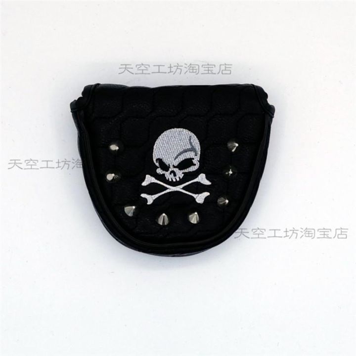 rivet-skull-golf-club-cover-putter-cover-half-round-putter-cap-cover-magnetic-closure-golf-supplies