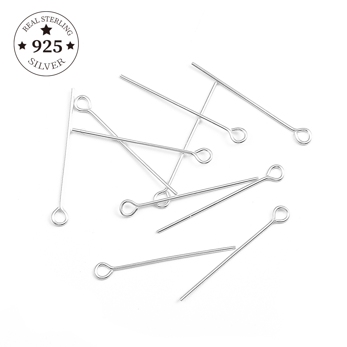 Wholesale Silver Plated Ball Head Eye Pins Jewelry Findings 15/20//25/30/40/50mm 
