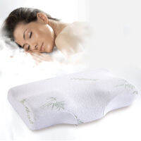 30 50cm Butterfly Shaped Pillow White Bamboo Orthopedic Slow Rebound Memory Foam Health Remedial Sleeping Head Neck Support