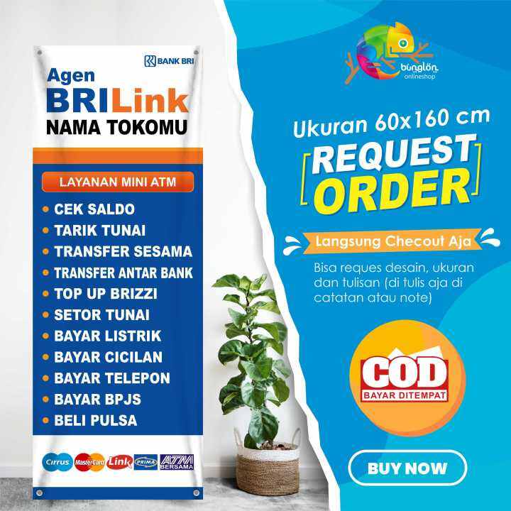 Size 60x160 Cm, Spanduk Banner Berdiri Agen Brilink Model B | Lazada ...