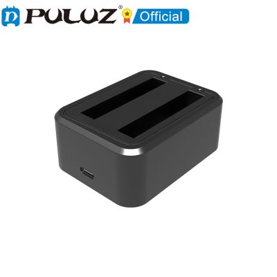 PULUZ ที่ชาร์จแบตเตอรี่คู่สำหรับ Insta360 X3 USB พร้อมไฟแสดงสถานะสำหรับอุปกรณ์เสริมกล้องแอ็กชันกีฬา Insta360 X3