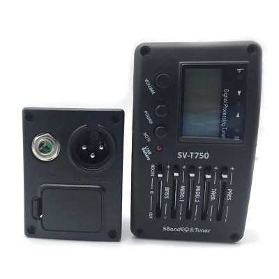 ‘【；】 SV-T750 5 Band EQ Equalizer With Tuner Guitar Piezo Pickup Acoustic Guitar Bass EQ Preamp With Digital Procedding Tuner