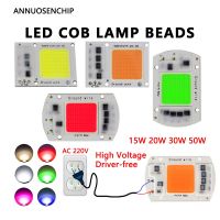 AC 220V LED COB Lamp Beads 10W 20W 30W 50W High Voltage Driver Free Warm White Full Spectrum Red Green Blue Linear Light Source