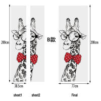 Abstract Door Sticker Black And White Giraffe Animals Wallpaper Nordic Wall Art Kids Room Decor Wall Paper Home Decoration Decal