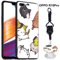 มาใหม่ล่าสุด OPPO R15 Pro เคสโทรศัพท์เคสซิลิโคนนิ่มสำหรับ OPPO พร้อมที่ขาตั้งโทรศัพท์ถุงลมนิรภัยและเชือก