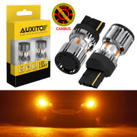 AUXITO 2ชิ้น7440 7444 7441สัญญาณเลี้ยว Led หลอดไฟ Canbus ไม่มีข้อผิดพลาดโคมไฟ Wy21W W21W สีเหลืองอำพันไม่มีไฮเปอร์แฟลช