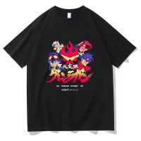 เสื้อยืดคุณภาพดี เสื้อยืดแขนสั้น พิมพ์ลายกราฟิกการ์ตูนอนิเมะ Tengen Toppa Gurren Lagann Simon Kamina Yoko ทรงหลวม สําหรับผู้ชาย และผู้หญิ