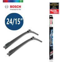 Bosch 24/15นิ้ว ใบปัดน้ำฝน หนึ่งคู่ Aero Twin Plus คุณภาพระดับพรีเมี่ยม ปัดสะอาด เสียงเงียบ