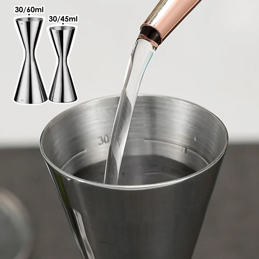 1pc Stainless Steel Measuring Cup With 3 Scale Lines: Ounce, Cup, And  Cocktail Glass