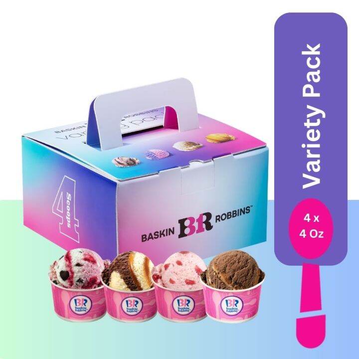 Baskin Robbins Variety Pack 4 Regular Scoops [Self PickUp] Lazada