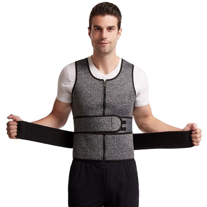 Mens Waist Corset Chest Abdominal Binder Slimming Belly Neoprene Tank Top  Fat Burner Sweating Man Reductive Girdle Body Shaper