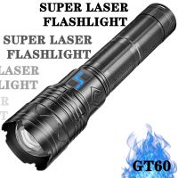 GT60 Self Defense Flashlight Worlds Most Powerful Camping LED Rechargeable Lamp  Electric Teaser High Power Lantern Torch Light Rechargeable  Flashli