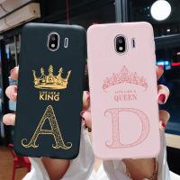 เคส Samsung Galaxy J4 2018แบบนิ่มบางเฉียบลายมงกุฎราชาราชินีเคสสำหรับซัมซุงโทรศัพท์ด้วยตัวอักษรเคส J400F J4