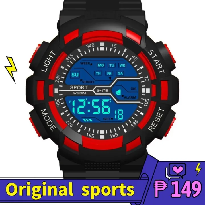 2022 new fashion and sports style watch for men luminous digital multi