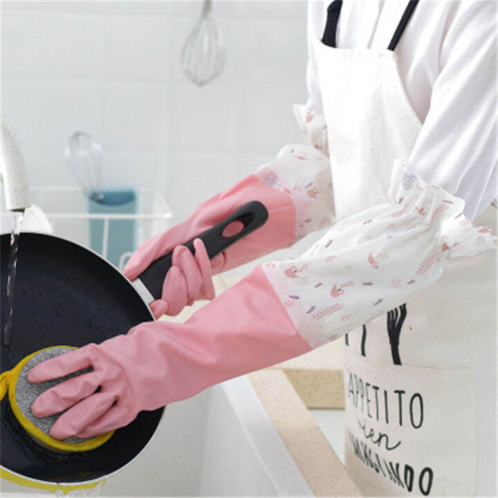 rubber-long-sleeve-housewife-waterproof-wash-dishes-household-gloves-gloves-rubber