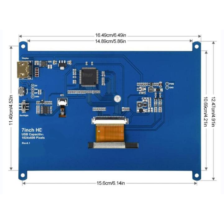 สัมผัส-ips-หน้าจอ1024x600-hdmi-เข้ากันได้กับหน้าจอ-lcd-ระบบสัมผัสไดรฟ์ฟรีสำหรับ4b-raspberry-pi