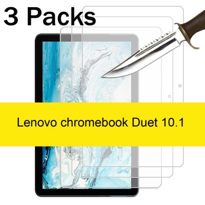 《Bottles electron》Lenovo 3ชิ้นสำหรับ Ideapad คู่ Chromebook 10.1 CT-X606 CT-X636F แก้วกระเป๋าป้องกันจอแท็บแล็ตฟิล์มป้องกัน9H 2.5D ฟิล์มใส