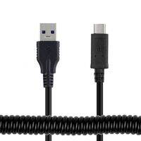 【DT】1M 3FT Stretch USB-C USB 3.1 Type C to USB 3.0 A Male Data Charge spring Cable for Xiaomi 5x huawei P20 P10 charging mat  hot