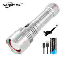 HaixnFire ไฟ G35กลางแจ้งไฟฉายตั้งแคมป์ยิงได้ไกลไฟเลเซอร์มีช่องเสียบ USB ชาร์จไฟได้โคมไฟทำงานซูมกล้องส่องทางไกลระยะทาง1000เมตร