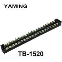 2ชิ้นล็อต Dual Row Fixed Terminal Block TB-1520การเชื่อมต่อประเภทกลุ่ม15A 20ตำแหน่ง20 P 600V สกรูเทอร์มินัล Barrier