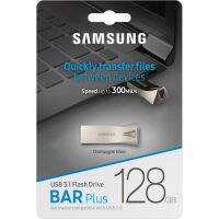 Samsung 128GB USB 3.1 Gen 1 BAR Plus Flash Drive (Silver) - Max. Read Speed: 300MB/s sd