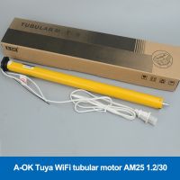 A-OK Tuya WiFi AM25 Smart Roller Shade Blinds Motor untuk 38Mm Tabung Alexa Google Home RF433 Remote Control Motor Tirai Listrik