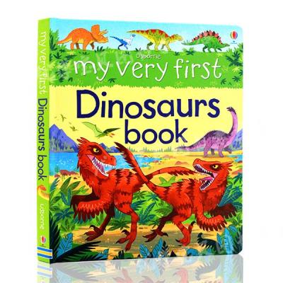 Original English picture book Usborne series my very first dinosaurs Book hardcover large open paperboard Book Childrens English reading popular science books Dinosaurs