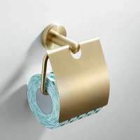 Toilet Paper Holder Brushed Gold Stainless Steel Pendant Paper Hook Towel Rack Roll Paper Holder with Cover Hardware Accessories Toilet Roll Holders