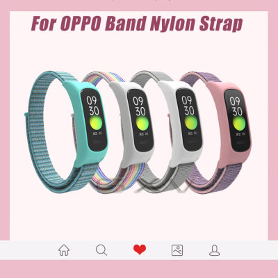 น้ำหนักเบาห่วงไนลอนกีฬาแถบระบายอากาศสำหรับ OPPO Band สายรัดข้อมือสำรองสายรัดข้อมือ