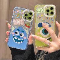 Ready Stock  Compatible For iPhone 14 13 12 11 Pro Max X XR Xs Max 7 8 6 6S Plus SE 2020 ins Monster Acade Lens protection transparent Phone Case Couple Case Transparent TPU Soft Back Cover