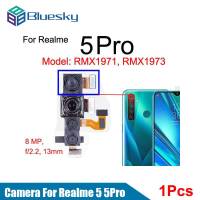 Bluesky สำหรับ Realme กล้องหน้าหลัง5โมดูลกล้องหลักมองหลังหน้าสำหรับเซลฟี่ด้านหน้าสายเคเบิ้ลยืดหยุ่นสำหรับ Realme 5 Pro ชิ้นส่วนอะไหล่ทดแทน