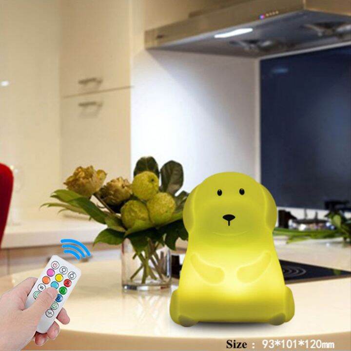 bear-dog-fox-led-night-light-touch-sensor-remote-control-9-colors-timer-usb-rechargeable-silicone-animal-lamp-for-kids-baby-gift