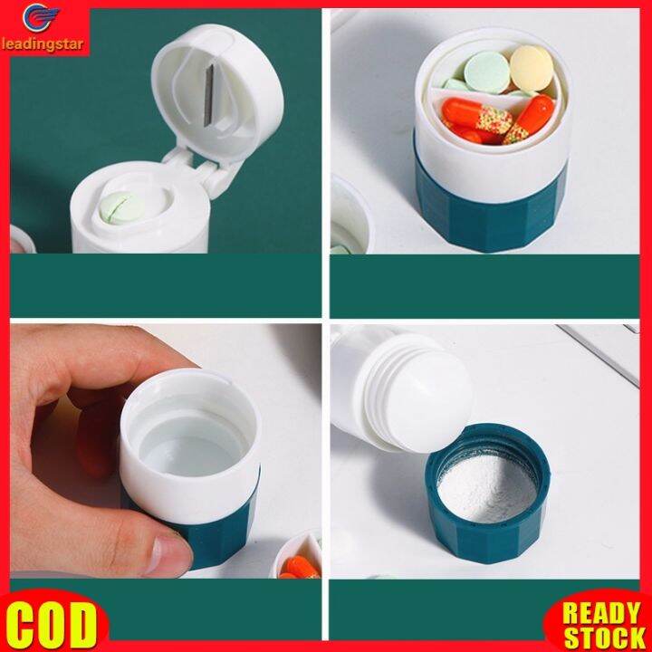 leadingstar-rc-authentic-4-in-1-portable-pill-medicine-crusher-splitter-tablet-divider-cutter-drugs-storage-box-powder-tablet-grinder-4-layer-travel-pill-box