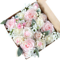 Hermosa Caja De Regalo De Rosas Artificiales,Producto De Decoración Para เทศกาล De Navidad,Adornos De Caja De Flores Rosas