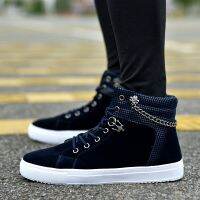 CODluba03411 New autumn mens shoes Korean fashion chain canvas shoes high-top casual shoes