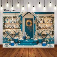 【ร้อน】พื้นหลังการถ่ายภาพ Mehofond WinterWood HouseFamilyParty Portrait Decor ฉากหลังสตูดิโอถ่ายภาพ