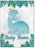 （Contact customer service for customizable blankets）Personalized Baby Packaging S Baby Packaging Band Boy Name Baby Packaging Band Dinosaur Newborn Best Gift(Coral plush blankets in stock)